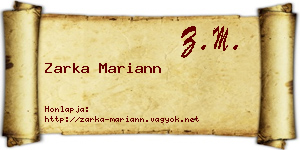 Zarka Mariann névjegykártya